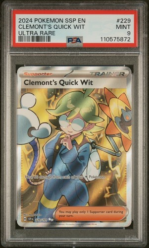 Pokemon Surging Sparks Holo Clemont's Quick Wit 229/191 PSA 9