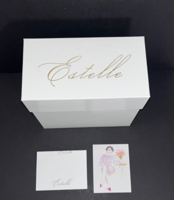 10.5 x 10 x 5.75'' ESTELLE (Colored Glass Company) Empty WHITE Gift Storage Box