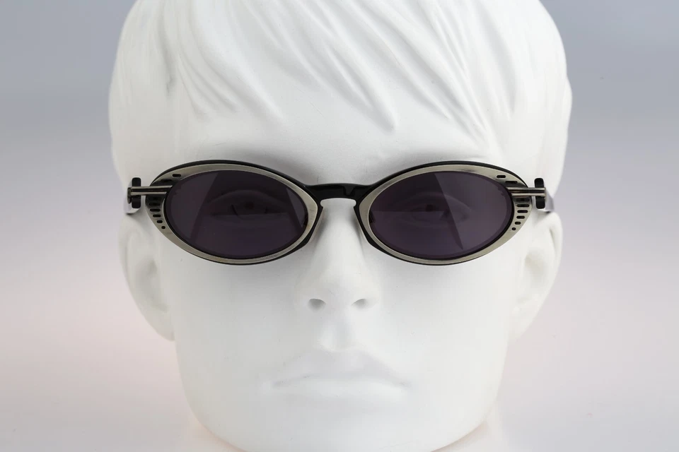 Robert Rudger 0036 010 37 años 90 negro y gunmetal ovalado ojo de gato gafas de sol mujeres Nuevo de Lote Antiguo Foto 2 de 4