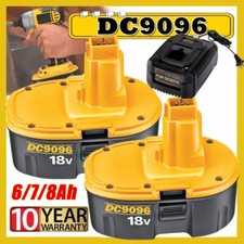 18V 8.0Ah 6.0Ah Li-ion Battery / Charger For Dewalt 18 VOLT DC9096 DC9098 DC9099