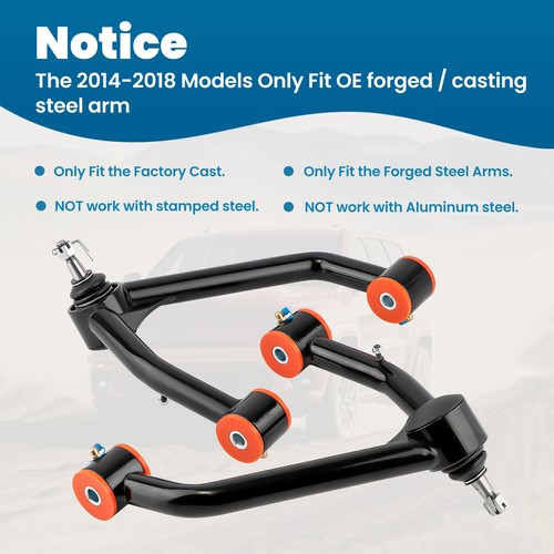 2-4'' Lift Upper Tubular Control Arms for 2007-2018 GMC Sierra Yukon XL 1500 4WD - Picture 6 of 12