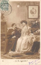 Old postcard fantasy, art photo - couple (145826)