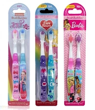 Brush Buddies Childrens Toothbrush 6 Pack Barbie JoJo Siwa Care Bears 3 Twin