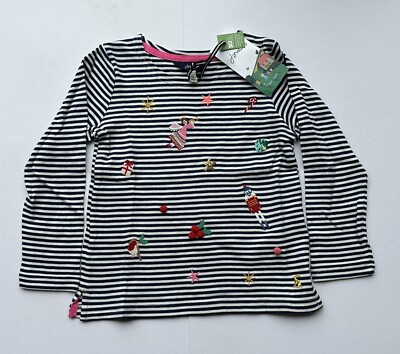 Joules Mädchen Hafen Luxus Weihnachten Ikonen Weihnachten Top in verschiedenen Größen *BRANDNEU MIT ETIKETT*