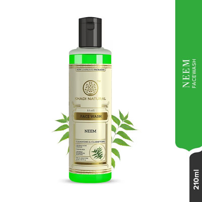 Khadi Natural Neem Face Wash Removes Dirt, Oil & Impurities (210ml) Free Shipp
