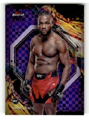 2024 Topps Finest UFC Purple Checkerboard Refractor #165 Manel Kape RC /99