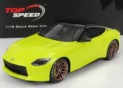 STATISCHES MODELLAUTO NISSAN Z PROTO 2021 GELB SCHWARZ MODELLBAU MASSSTAB 1:18
