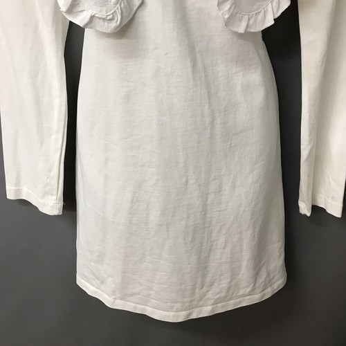 Vestido Zara Blanco con Volantes Superpuesto Midi Túnica Algodón Mediano - Imagen 5 de 12