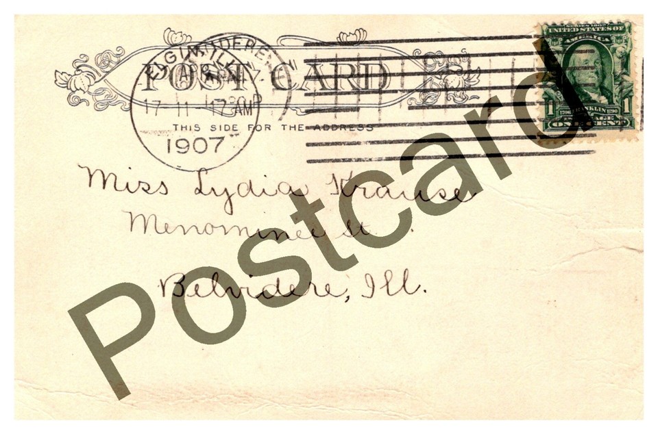 1907 Elgin National Watch Works and Third Rail, Elgin IL, postcard ...