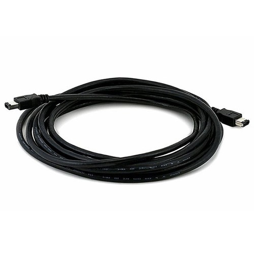 15FT Firewire 400 6 Pin Male to Male IEEE 1394 iLINK Cable Cord PC Mac Black - Picture 2 of 2