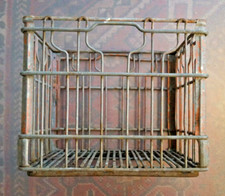 Vintage Dairy Fresh Metal Milk Crate/Carrier  11 H x 13 W x 13 D Rustic Decor
