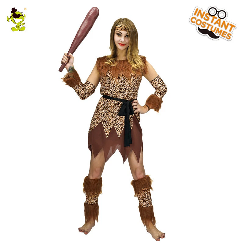 Fantasias femininas de cosplay de homem das cavernas para festa de interpretação de papéis fantasia de mulher das cavernas adulta - Imagem 2 de 4