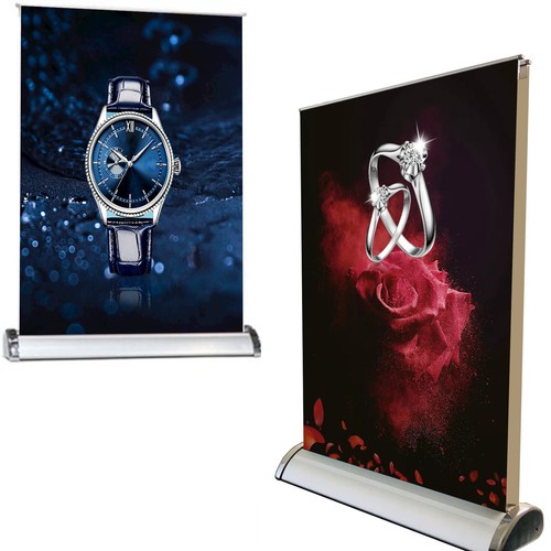 11"x17" Mini Table Top Double-Side Retractable Banner Stand 6 PACK (Stand ONLY) - Picture 8 of 9