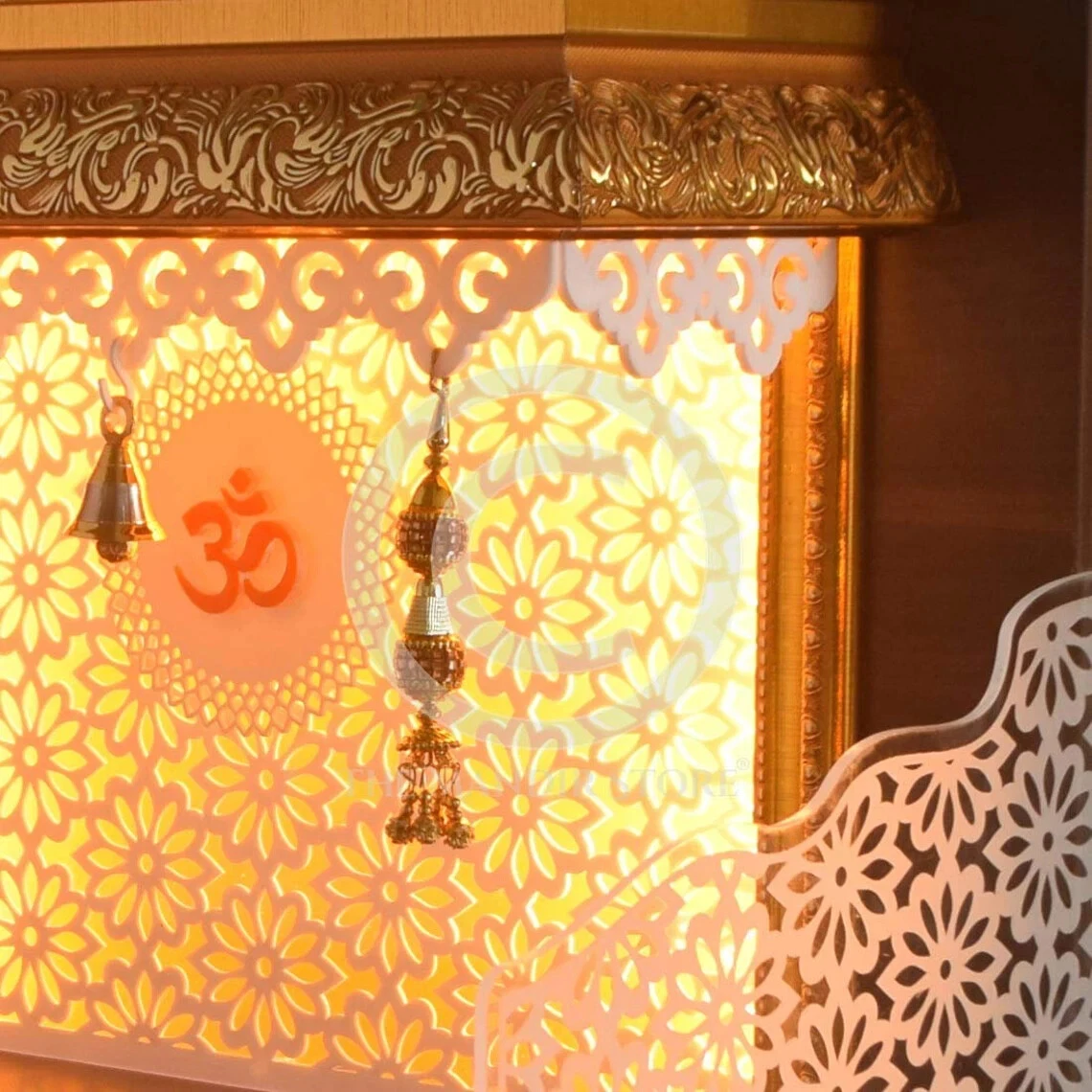 Wooden Mandir for Home Temple Home Pooja Mandir Ghar Home Decoration with Lights