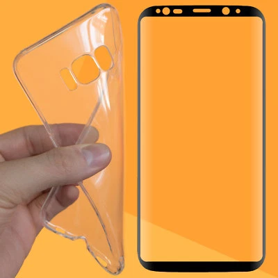 XAIOX® Silikon Schutzhülle + Panzerfolie für Samsung Galaxy S8 Schutzglas 9H ECHT GLAS
