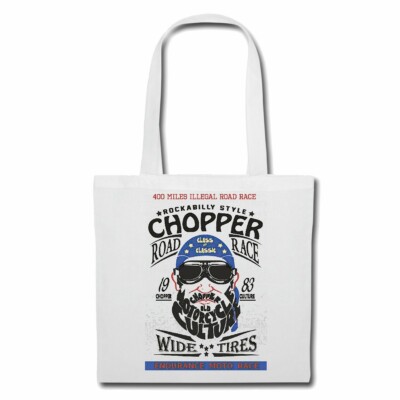 Tasche Beutel Baumwolltasche CHOPPER ROAD RACE STYLE BIKERSHIRT MOTORRAD CHOPPER