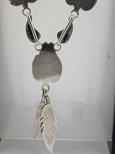 Klassische Navajo Kette/Collier Türkis 0,925 Sterlingsilber Indianerschmuck - Bild 7 von 12