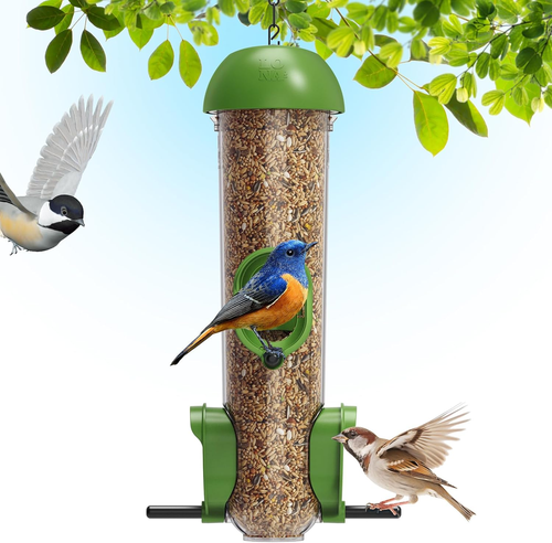 LONA Bird Feeders for Outdoors, Tube Feeder Weatherproof with Multiple Hanging M