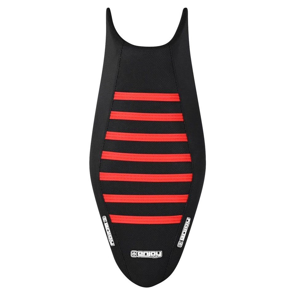 Cubierta de asiento Kawasaki Z 125 Pro Z125 Gripper Enjoy Mfg TODO NEGRO/ROJO COSTILLAS #171 Foto 3 de 4