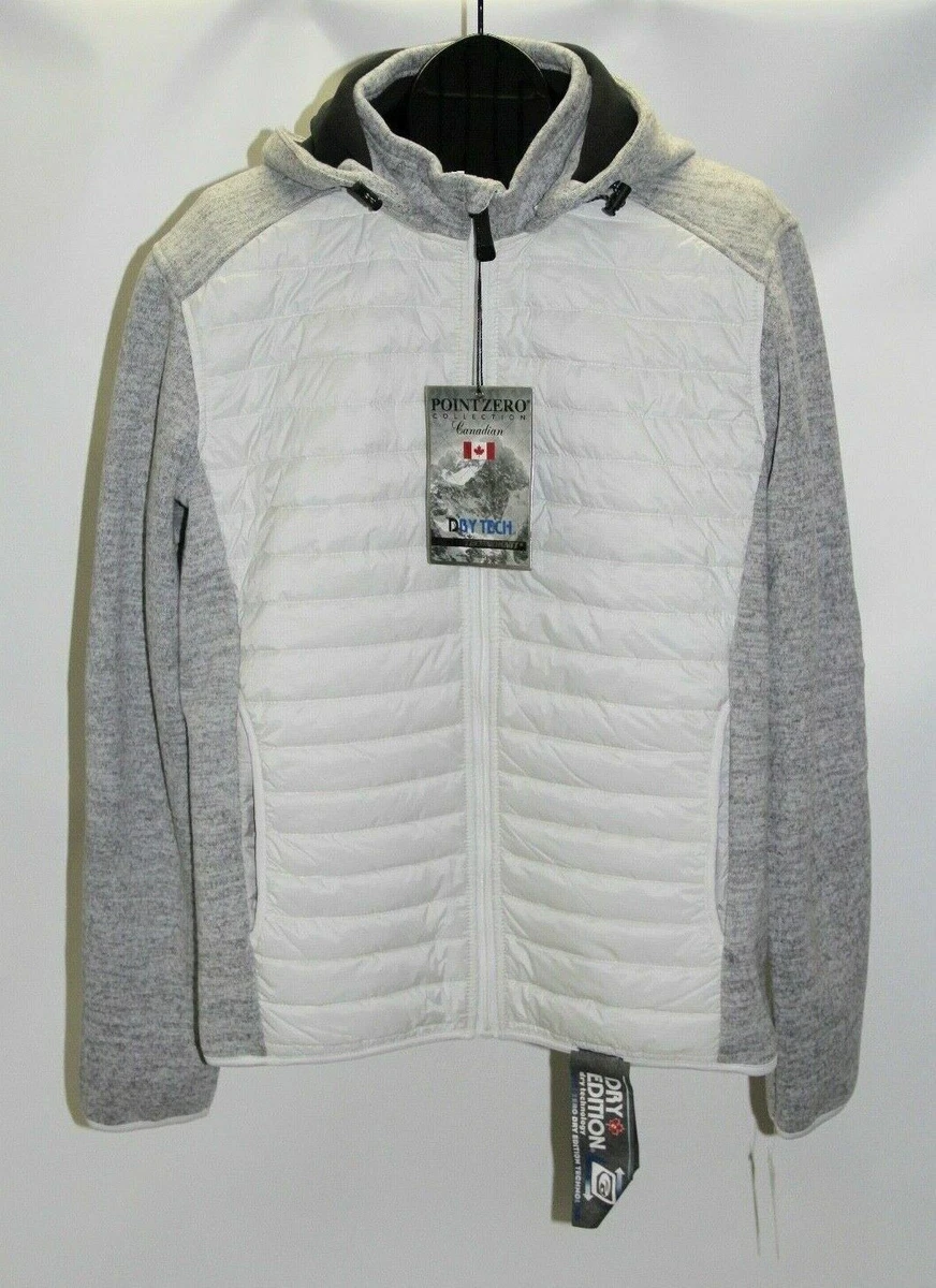 New Point Zero Men s Large White Gray Heather Soft Shell Hooded