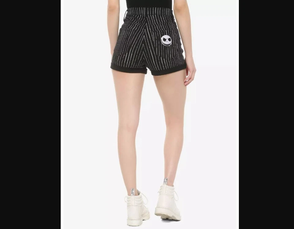 Pantalones Cortos Denim Hot Topic Pesadilla Antes de Navidad Para Mujer 20 Negros Disney R01X Foto 3 de 4