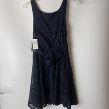 NEW City Studio Womens Size 7 Dress Lace Fit & Flare Blue NWT 