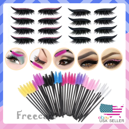 4Pairs Reusable Eyeliner Eyelash Stickers Makeup False OR 50PCS