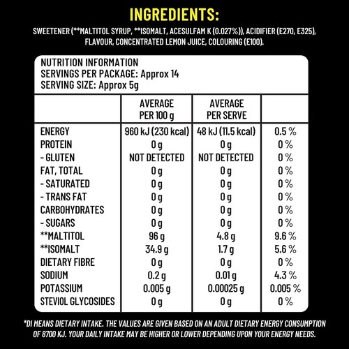 Sugarless Confectionery Aura Hard-Boiled Lemon Flavour 70 g - Picture 5 of 5
