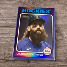 2024 Topps Heritage High Number - #167 Charlie Blackmon HOT BOX Purple Refractor