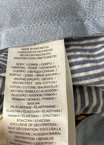 Polo Ralph Lauren blau & weiß Seersucker Herren 46 Stretch klassische Passform Shorts 9” - Bild 5 von 6