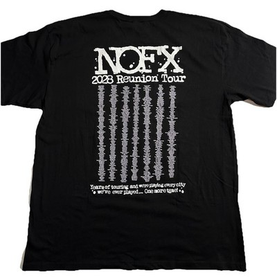 NOFX 2028 Reunion Tour Front / Back Graphic Punk Rock Black Band T