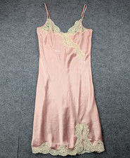 Vintage Victorias Secret Slip Dress Womens Medium Pink Coquette Gold Label 90s