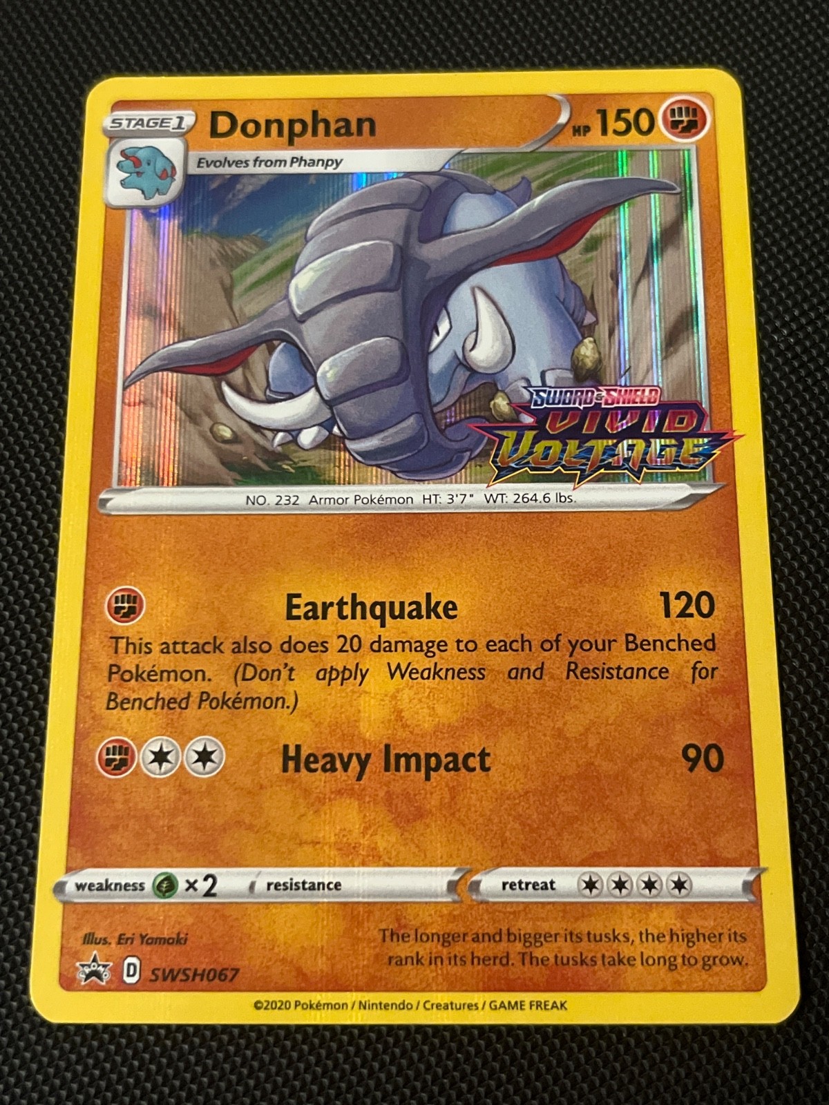 Donphan SWSH067 - Holo STAMPED Prerelease Promo - Vivid Voltage - Pokemon TCG