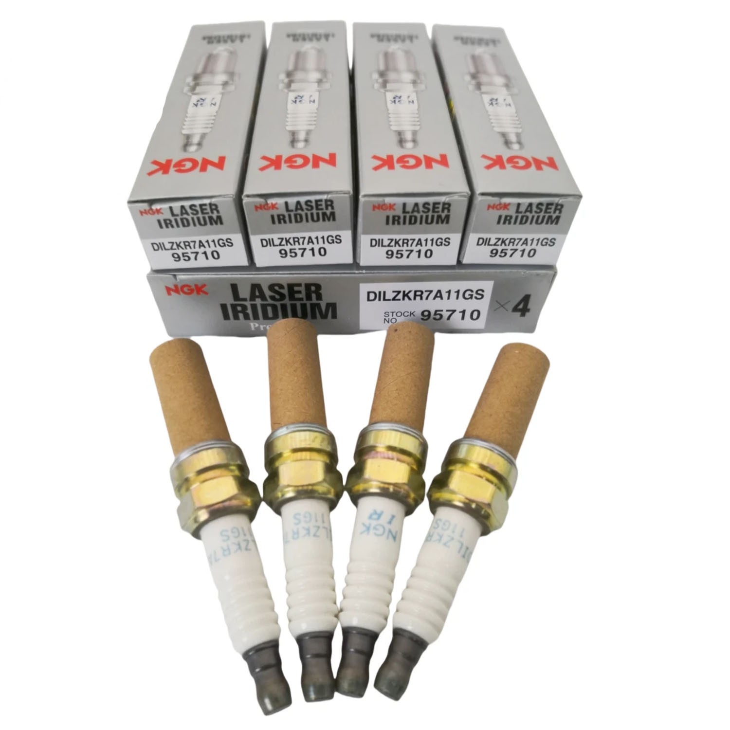 4 NEW OEM LASER IRIDIUM NGK SPARK PLUGS DILZKR7B11GS 95710