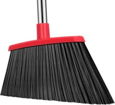Heavy Duty Angle Broom with 56" Adjustable Handle, 1 or 2 Pack Stainless Steel