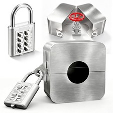 Outdoor Faucet Lock, Heavy Duty Metal,for 1" to 2.95" Dia Valve Handles,Garde...