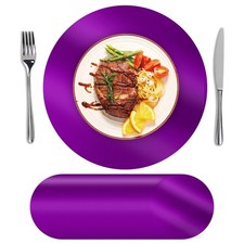100Pcs Disposable Paper Placemats Purple, 13" Round Place Mats Dining Table P...