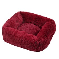 Plush Dog Cat Bed Calming Pet Sofa Cushion Machine Washable Sleeping Kennel