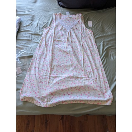 NWT Carole Hochman Spring Ditsy Cotton Short Nightgown size L
