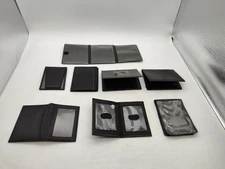 LOT OF 8-BLACK-SLIM CREDIT CREDIT CARD/ FRONT POCKET ID HOLDER/ WALLET/BADGE