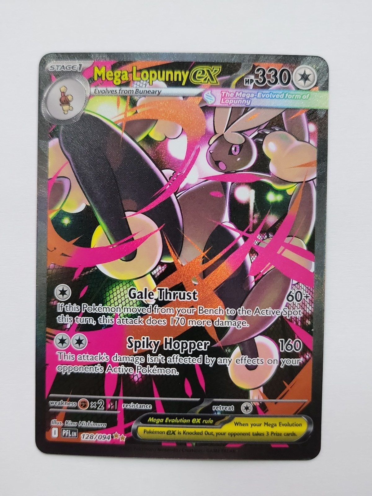 Mega Lopunny ex 128/094 SIR Full Art Holo Pokemon TCG Phantasmal Flames Rare NM