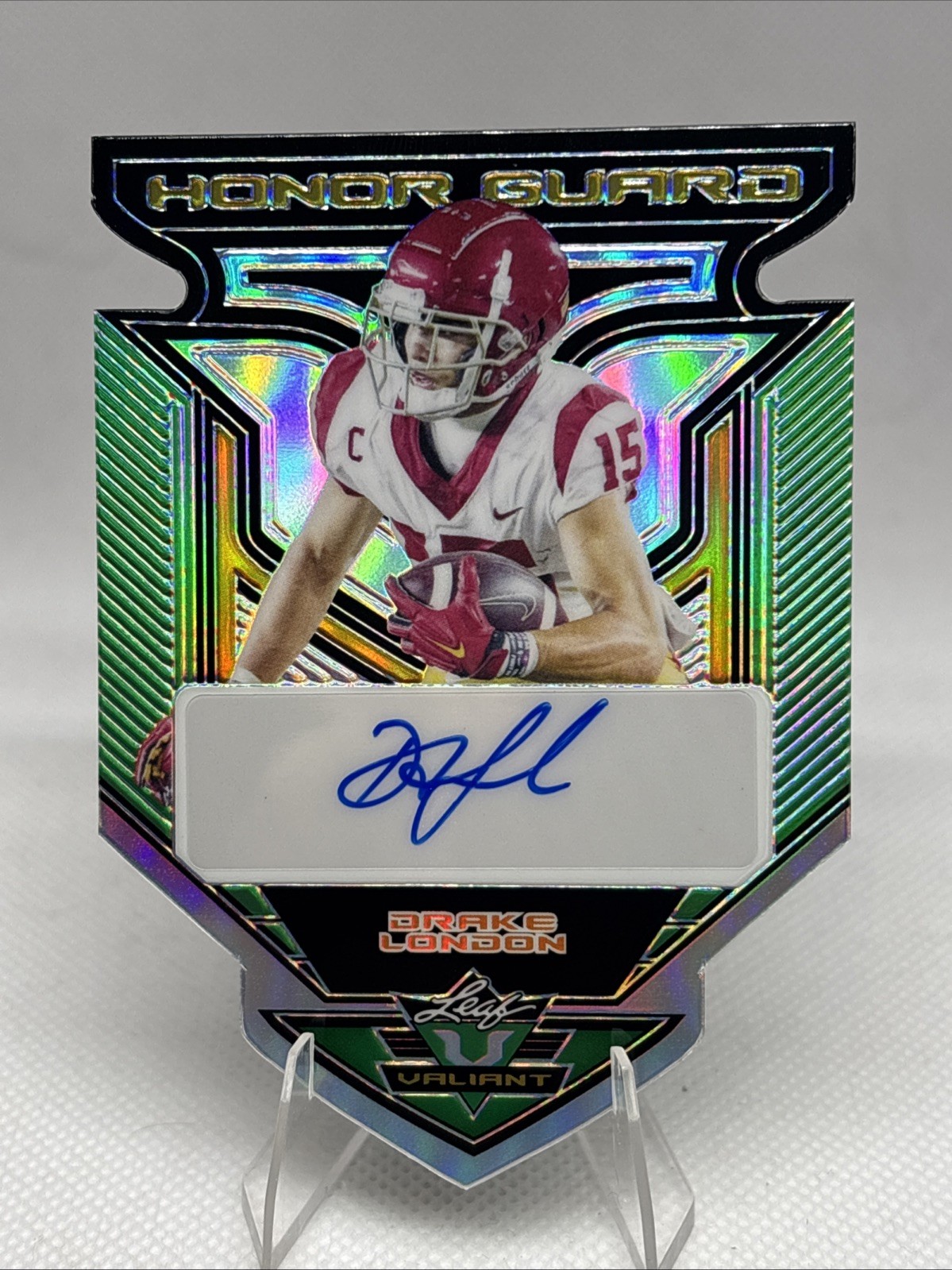 Drake London Leaf Valiant Honor Guard Autographs #HGDL1 Green