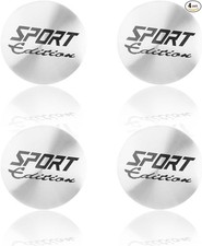 4PCS Car Wheel Hub Center Caps Stickers, Waterproof 56mm A Color: Sport/Silver