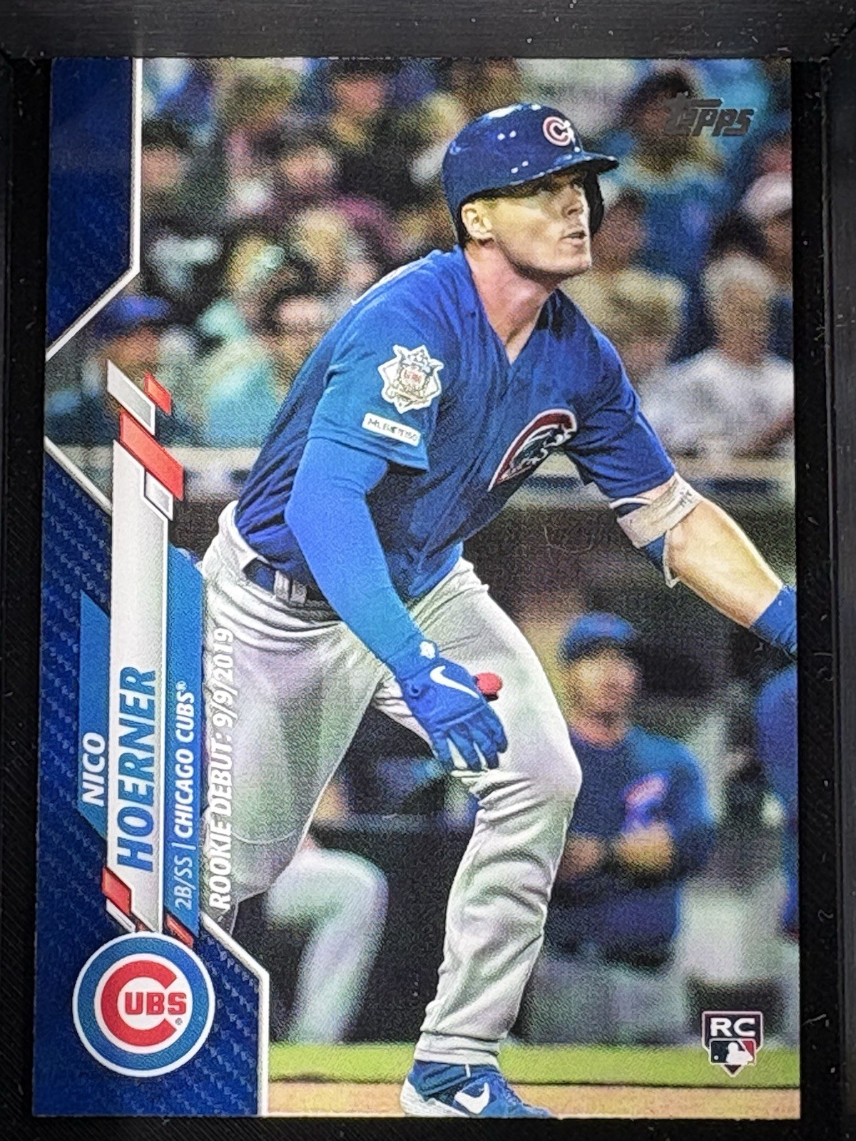 2020 Topps Update #U-251 Nico Hoerner Royal Blue Variation Rookie. Chicago Cubs.