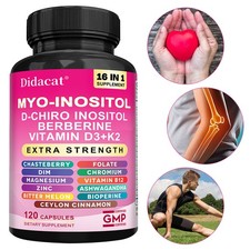 Myo Inositol D-Chiro Inositol Supplement Hormone Balance for Women 120 Capsules