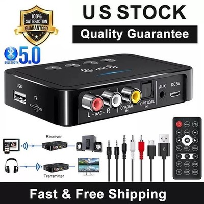 NFC Bluetooth 5.0 Transmitter Receiver 3.5mm AUX To 2 RCA Wireless Audio Adapter