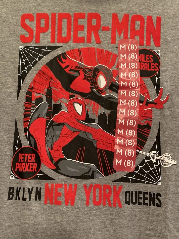 Camiseta gráfica Marvel Spider-Man niños talla 8 Peter Parker New York Queens nueva Foto 2 de 4