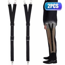 2 Pcs Y-Shape Shirt Stays Rugged Design Adjustable Comfortable Garters Non-Slip