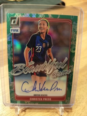 2024-25 Donruss FIFA Christen Press The Beautiful Game Dragon Scale Auto USA /99