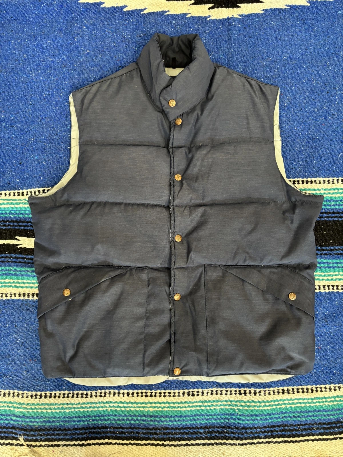 Vintage Penfield Vest Mens XL Blue Down Puffer Snap Outdoor Made USA Hiking